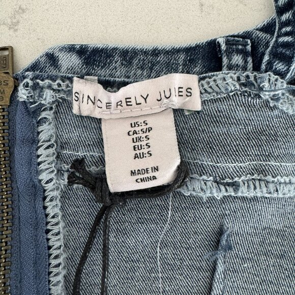 Sincerely Jules Blue color ,size small Denim Corset Boho Crop Top, - Picture 5 of 6